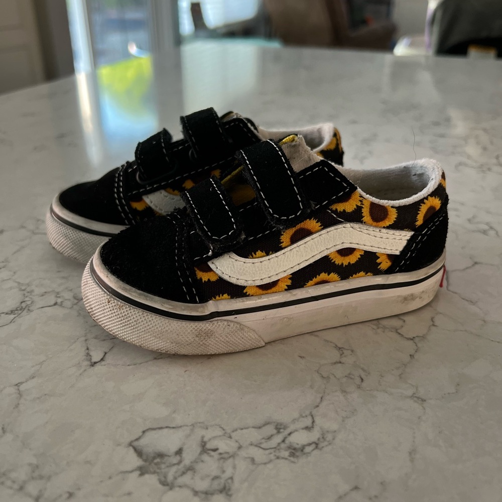 Vans toddler old school sunflowers Velcro